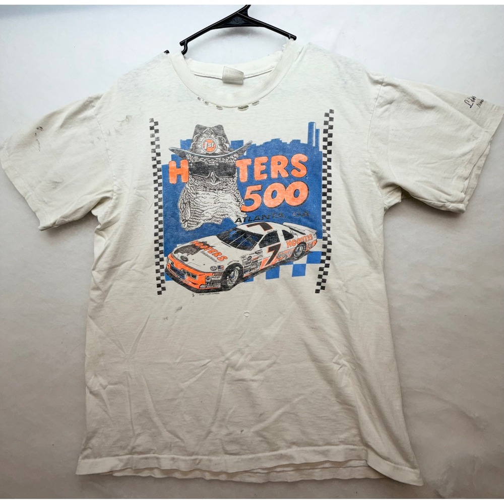 Vintage 1992 Hooters 500 Atlanta GA Racing T-Shirt Alan Kulwicki Limited Edition